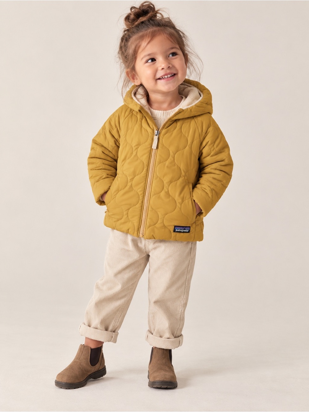 Patagonia Yellow Quilted Baby Hooded Jacket